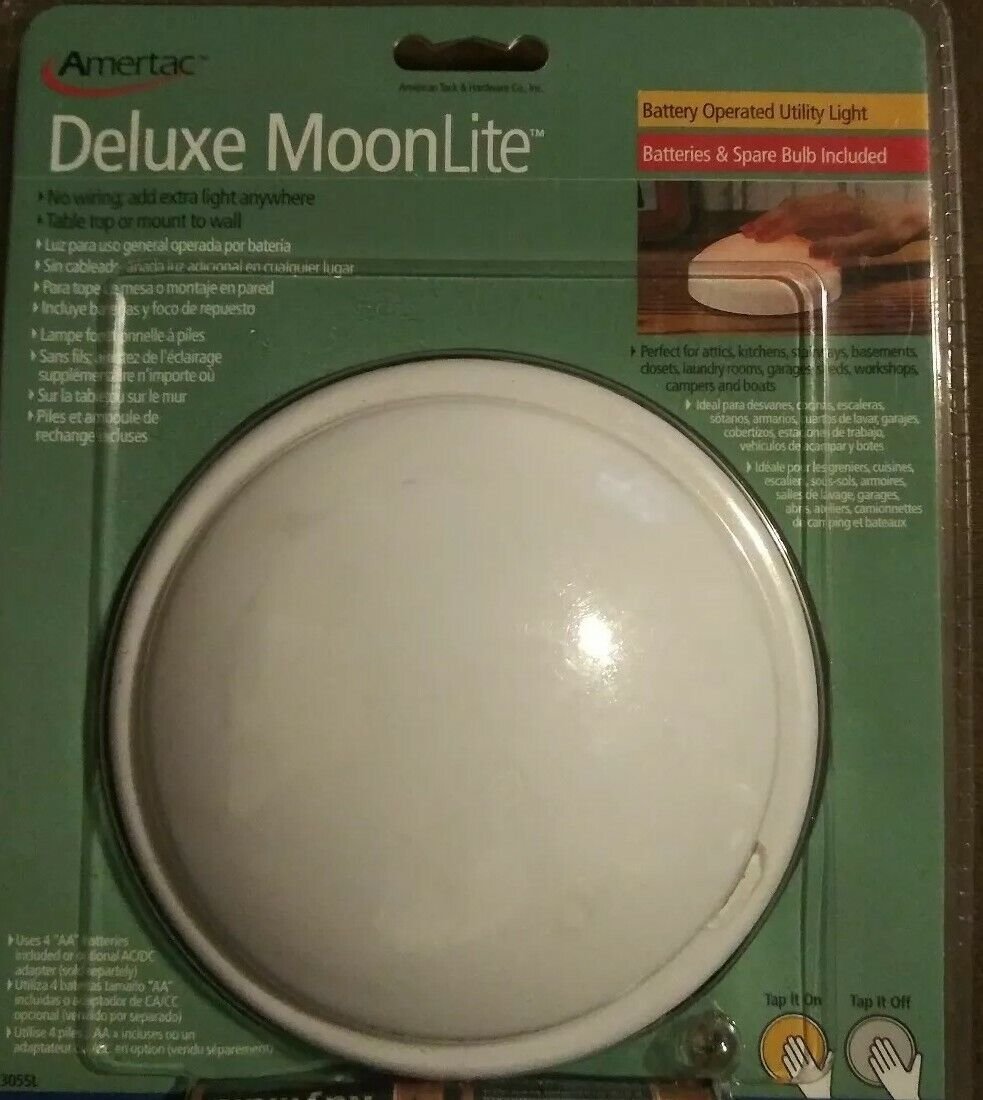 Deluxe MoonLite Travel Portable Utility Light Table Top or Mounted No Wiring