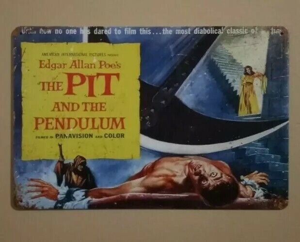 The Pit and the Pendulum - Metal Hanging Wall Sign NEW