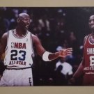 Michael Jordan with Kobe Bryant - metal hanging wall sign