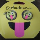 Gabba Goods Silicone Silly Tongue Out Emoji Universal Earbuds with Mic