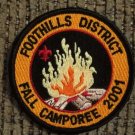 Boy Scouts - Foothills District - 2001 Fall Camporee - BSA Patch