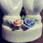 7.5" Christian Religious Porcelain Praying Hands Luster Finish Pink Blue Roses