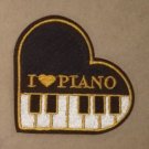 I Love Piano embroidered Iron on patch