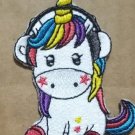 Unicorn with Headphones embroidered Iron on patch