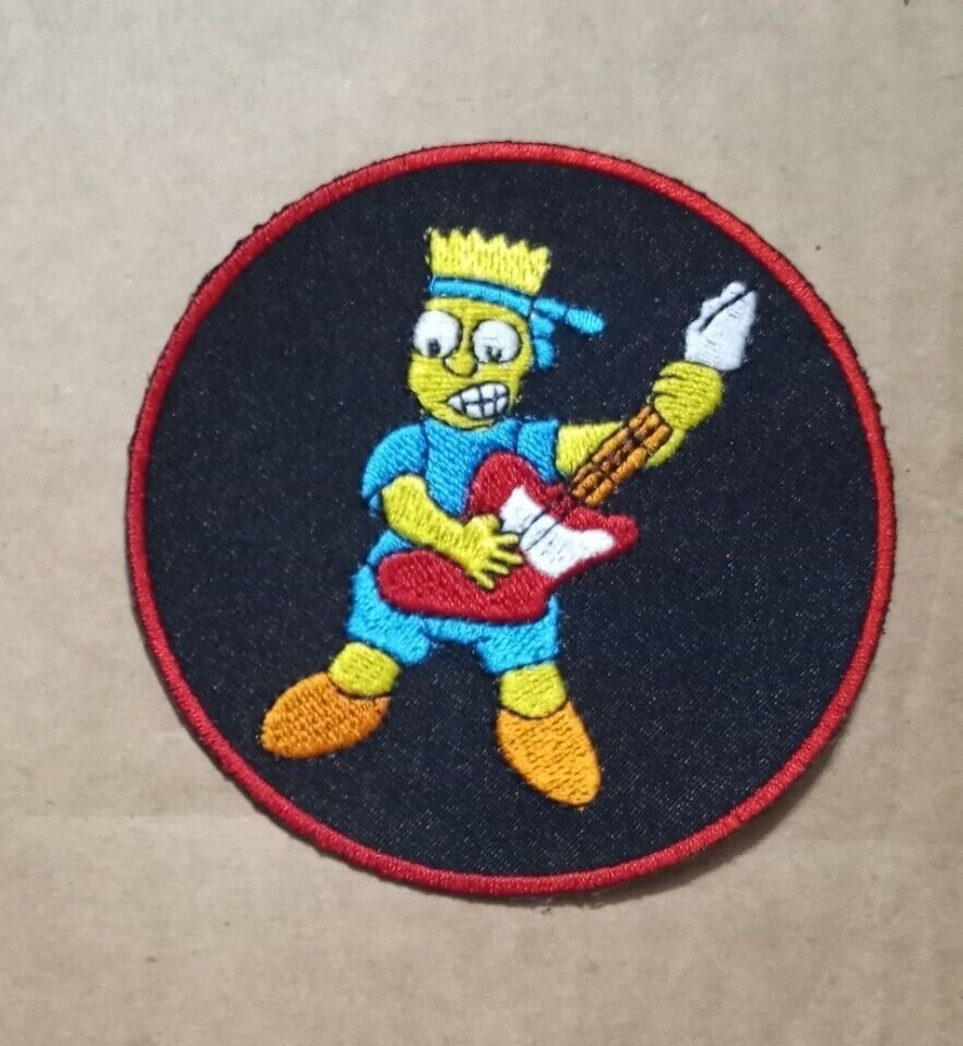 Bart Simpson With Guitar The Simpsons Embroidered Iron On Patch 4278