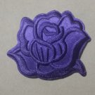 Dark Purple Rose embroidered Iron on patch