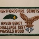 Hertfordshire Scouts - Phasels Wood - 1997 Green Beret Challenge Patch