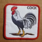 Black and White Rooster embroidered sew on patch