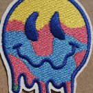 Smiley Face Emoji Psychedelic with Neon Colors embroidered Iron on patch