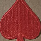 Red Spade embroidered Iron on patch