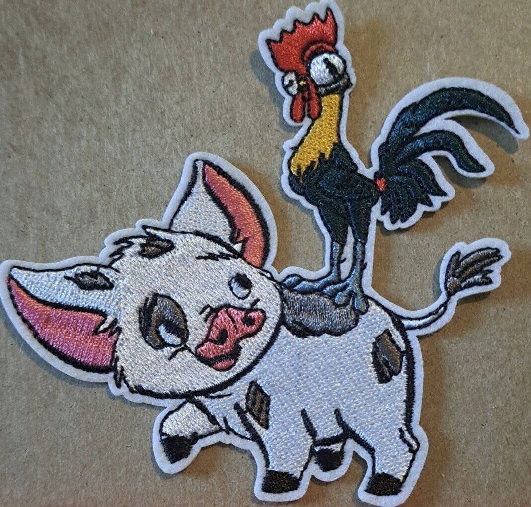 Disney Moana Pua with Heihei embroidered Iron on patch