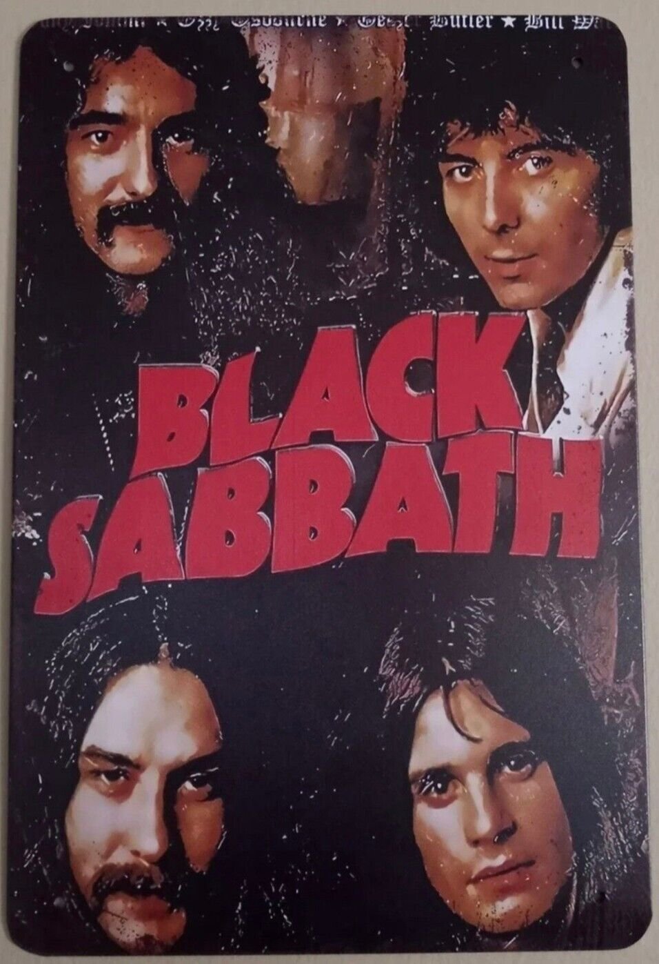 Broche Métal Black Sabbath - Croix Noir Et Argent - Fermoir Papillon 4x3cm