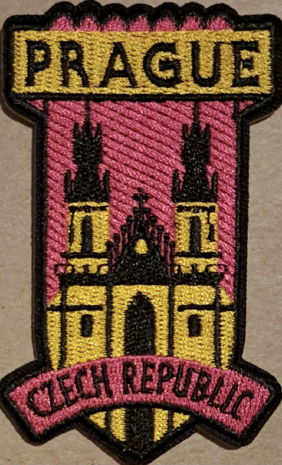 Prague embroidered Iron on patch