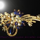 nnc1005 Blue Crystal Flower Golden Pin