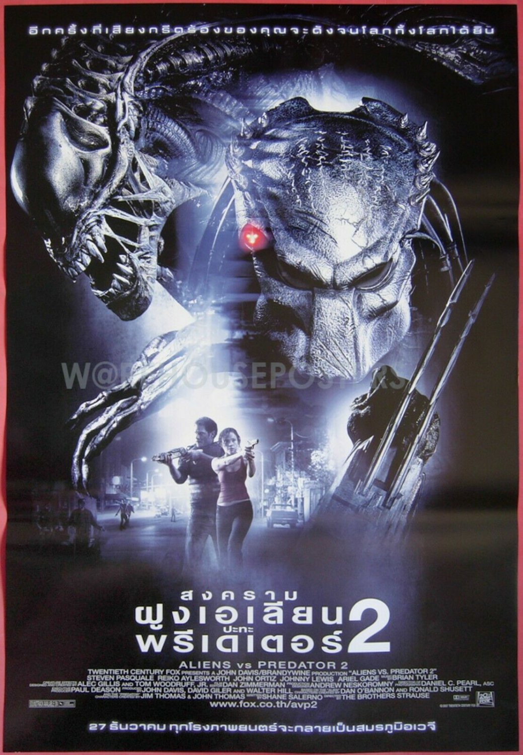Diff Int'L ALIENS VS PREDATOR 2 (2007) Thai Movie Poster Original