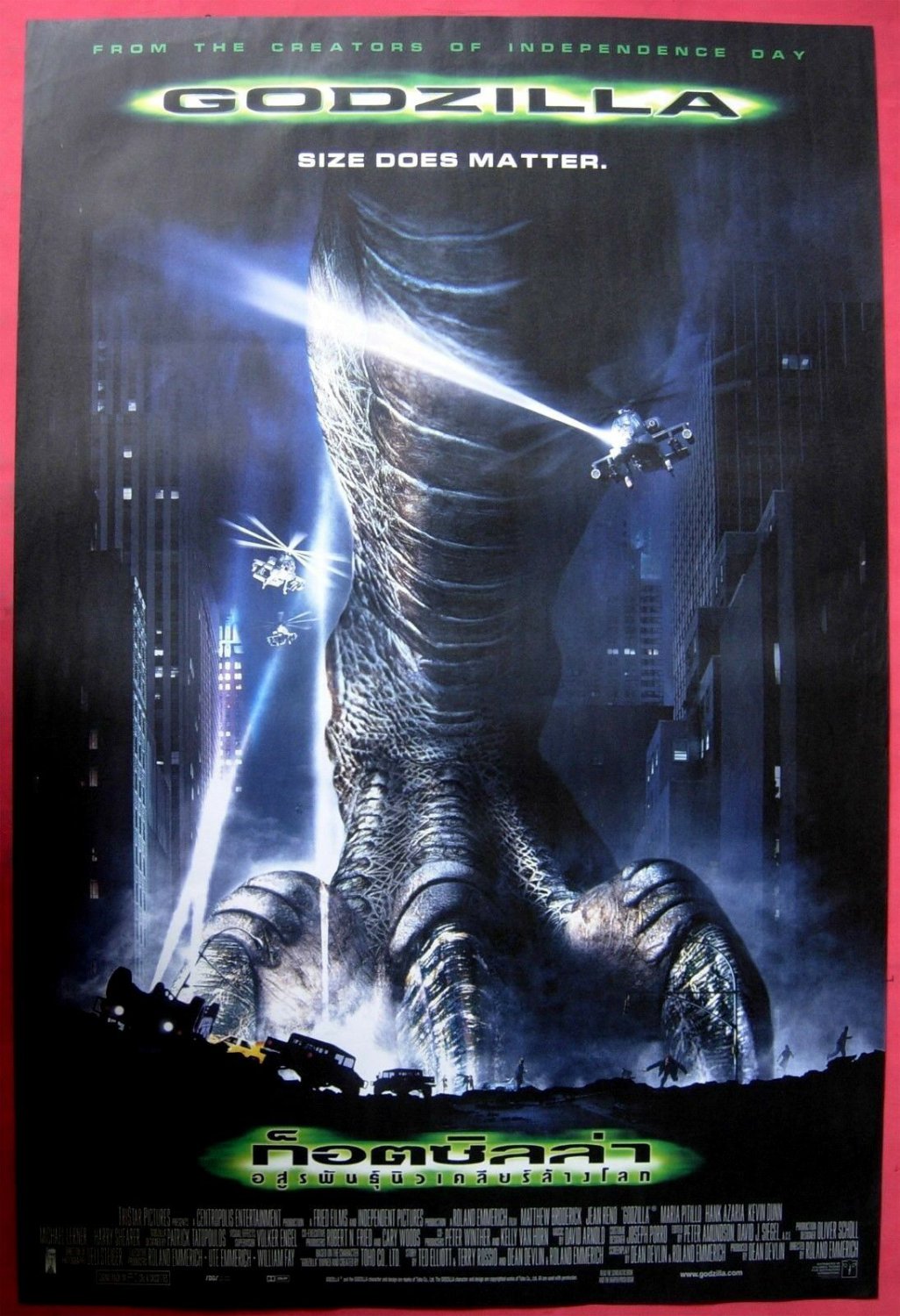 Godzilla (1998) Thai Movie Poster Original