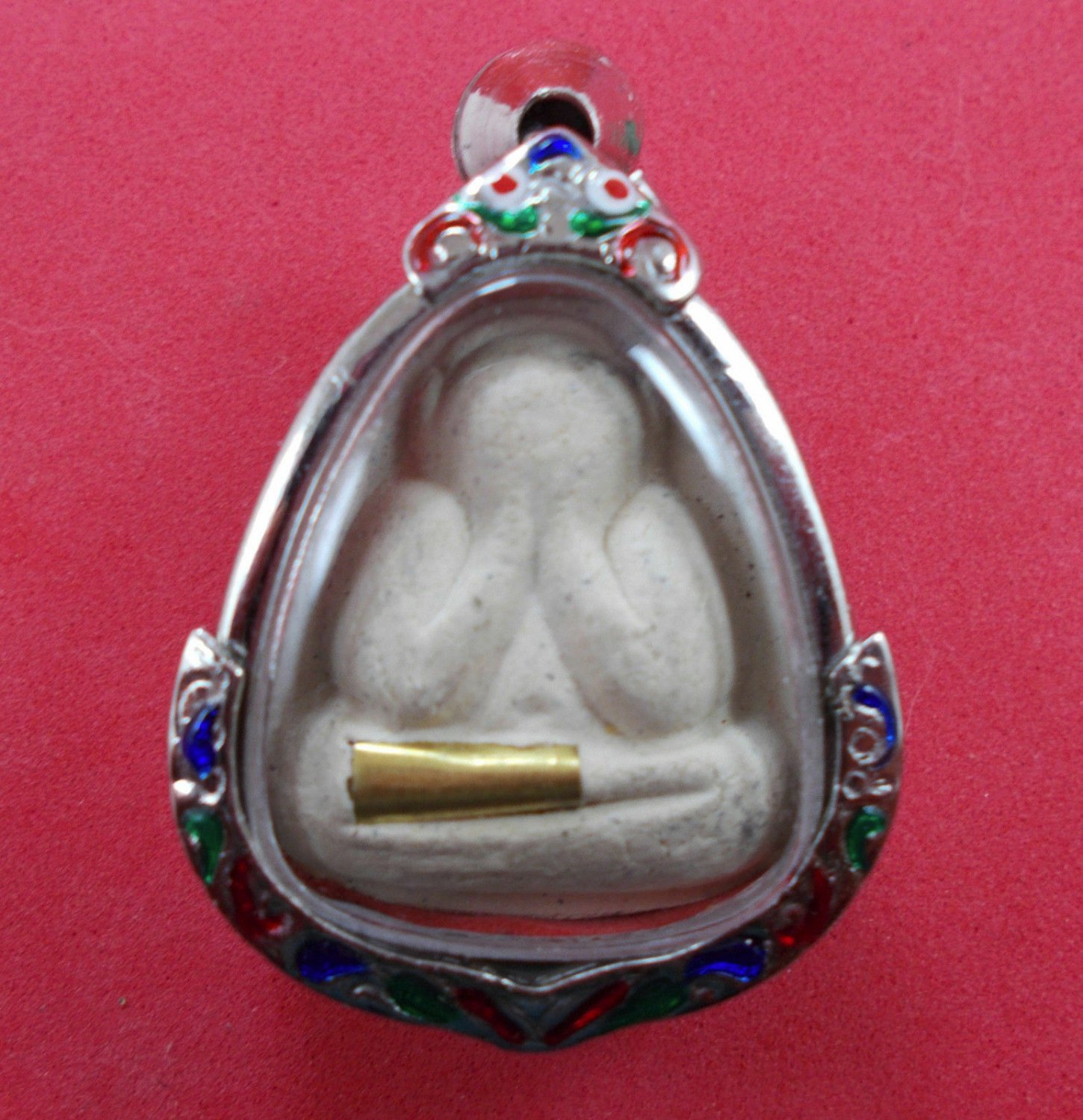 Phra Pitta PONG  LP MOON 2 B.E. 2559 + Takrut  w/ S/S Pendant