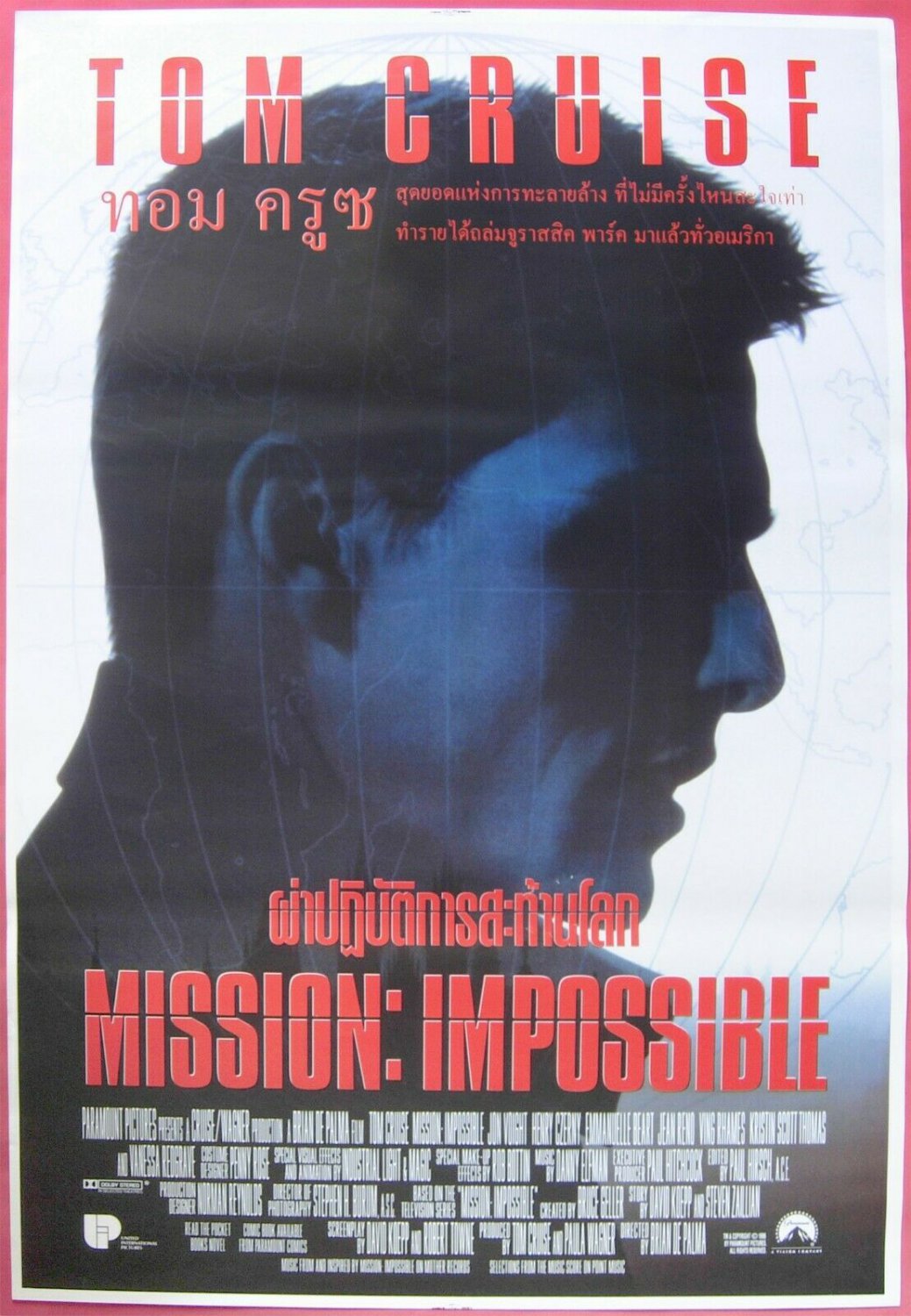 Mission: Impossible (1996) Thai Movie Poster Tom Cruise Original
