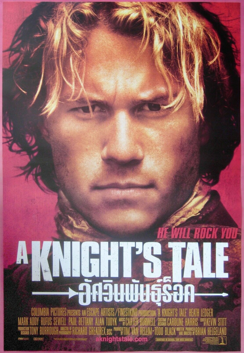A Knight's Tale (2001) Thai Movie Poster Heath Ledger Original