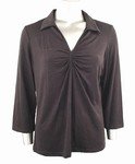 Stretch Knit V-neck Top (Plus Size)-0050BK-JA004-b2b