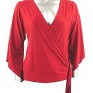 Stretch Knit Surplice V-neck Top (Plus Size)-1001WN-BB204-b2b