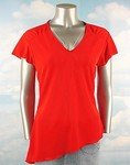 Stretch Knit V-neck Top (Plus Size)-3070RD-LZ004-b2b
