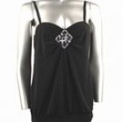 Stretch Knit Strap Top (Plus Size)-4582BK-ES156-b2b