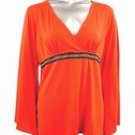Stretch Knit V-neck Top (Plus Size)-4629RS-ES104-b2b