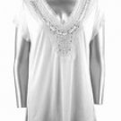 Stretch Knit V-neck Top (Plus Size)-4785WT-ES157-b2b