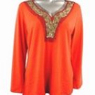 Stretch Knit V-neck Top (Plus Size)-4671RS-ES529-b2b