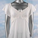 Stretch Knit V-neck Top (Plus Size)-4977IV-ES576-b2b