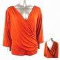 Stretch Knit Surplice V-neck Top (Plus Size)-8829RS-ZE204-b2b