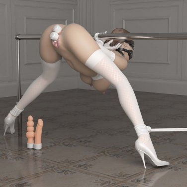 2D Model in Bondage Tied in Rope