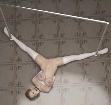 2D Model in Bondage Tied in Rope
