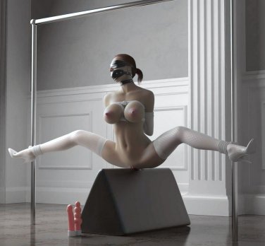 2D Model in Bondage Tied in Rope