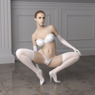 2D Model in Bondage Tied in Rope
