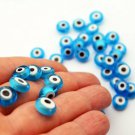 10 mm Turquoise Evil Eye Beads - 40 Pcs Real Glass Evil Eye Beads From Turkey