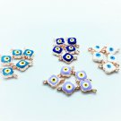 5 Pcs Turkish Evil Eye Connector  Beads - Evil Eye Protection Beads For Bracelet