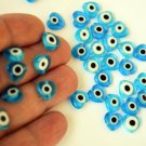 Heart Beads 10 mm Blue Evil Eye - 40 Pcs Real Glass Evil Eye Beads From Turkey
