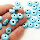 Baby Blue Evil Eye Beads 12mm  - 40 Pcs Real Glass Evil Eye Beads From Turkey