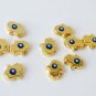5 Pcs Large Hamsa Beads With Evil Eye Zamac and Glass Hand Of Fatima Beads