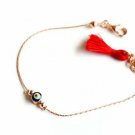 Red Tassel Evil Eye Bracelet, Made in Turkey Evil Eye Bracelet, Evil Eye Charm