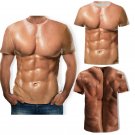 Mens Casual Muscle Pattern 3D Printed T-Shirt Short Sleeve Tight Sports L-3XL