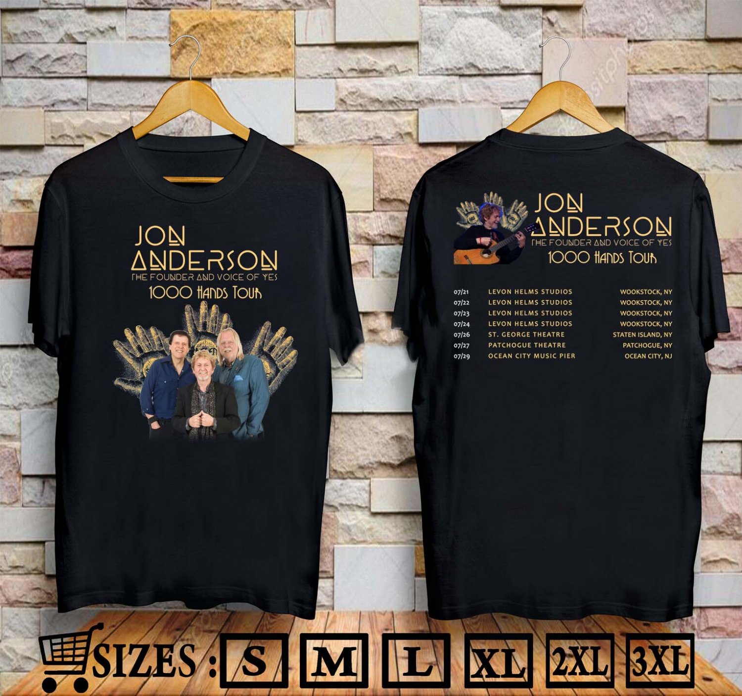 Jon Anderson 1000 Hands Official 2019 Tour T Shirt Mens Large New Unworn Yes