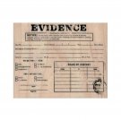 NEW Evidence Label Rubber Stamp, Police Stamp, Halloween Stamp, FBI/CIA Stamp