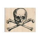 NEW Skull & Crossbones RUBBER STAMP, Halloween Stamp, Spooky Halloween, Skull