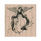 NEW Angel On Cloud RUBBER STAMP, Angel Stamp, Heavenly Angel Stamp, Christmas