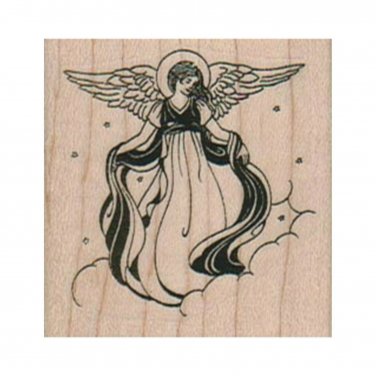 NEW Angel On Cloud RUBBER STAMP, Angel Stamp, Heavenly Angel Stamp, Christmas
