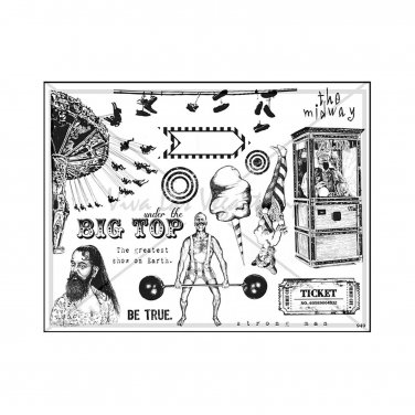 Unmounted/Uncut Rubber Stamp Sheet, Circus, Carnival, Amusement Park, Big Top