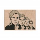 Mounted Rubber Stamp, Shhh Ladies Stamp, Mean Ladies Stamp, Quiet Lady, Silence